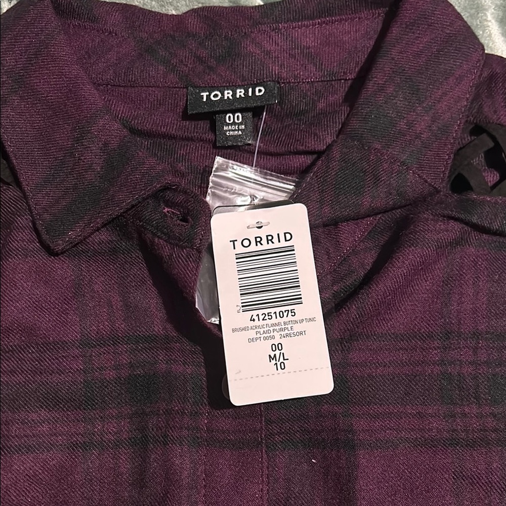 Torrid Purple Plaid Men's Shirt - Picture 2 of 3